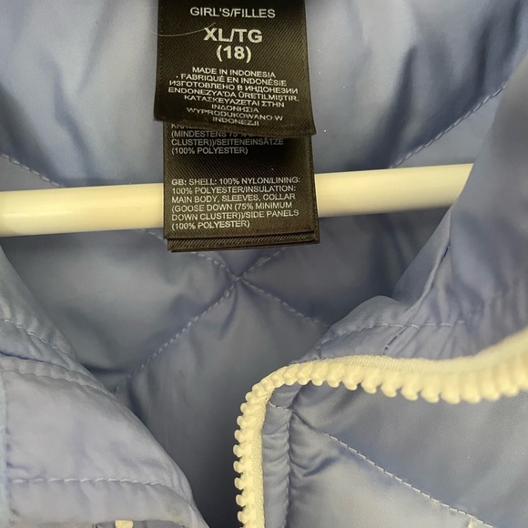 The North Face Girls XL (18) Periwinkle Lavender Quilted 550 Puffer‎ Coat Rare - Picture 7 of 7